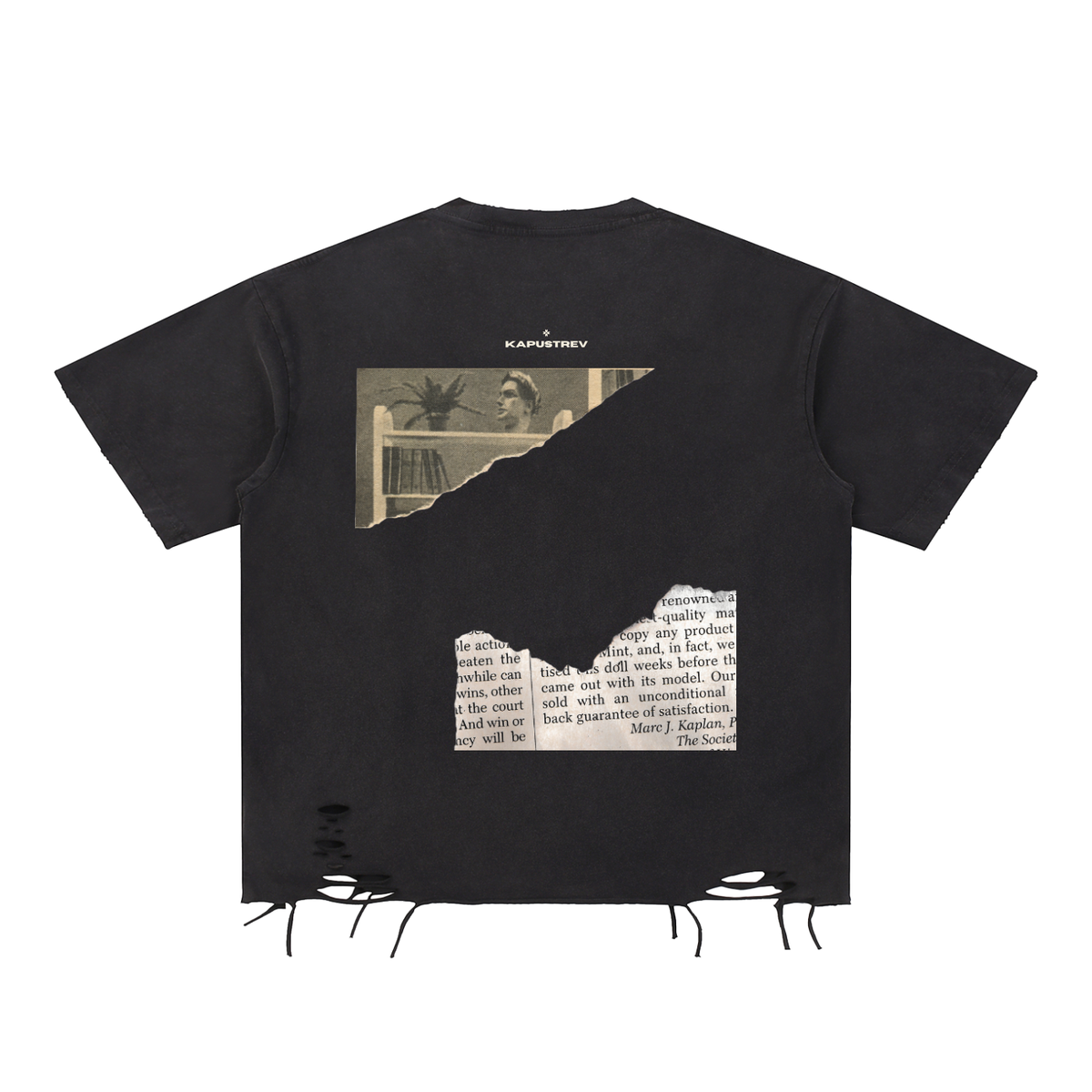 Snow Washed Raw-Hem T-Shirt