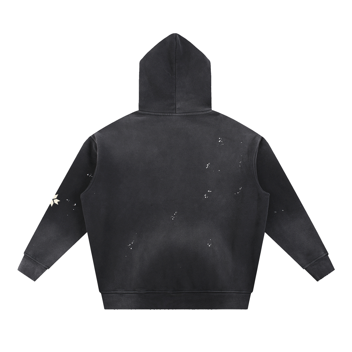Vintage Washed Frayed Fleece Hoodie