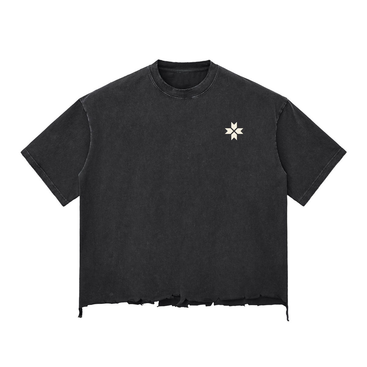Snow Wash Raw-Hem Boxy T-shirt