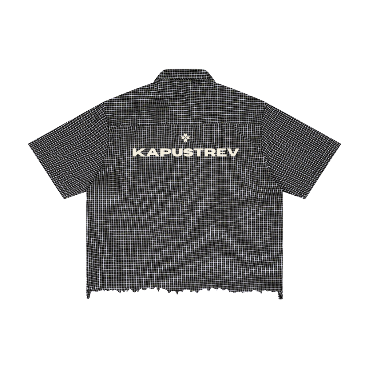 Unisex Distressed Plaid Boxy Shirt