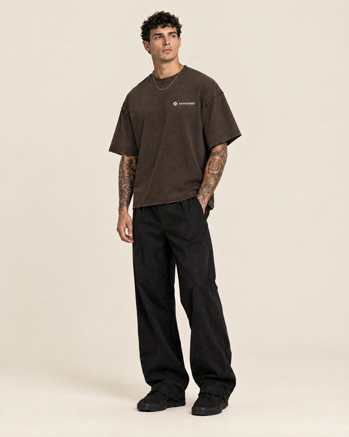 Unisex Oversized T-Shirt on model - KAPUSTREV